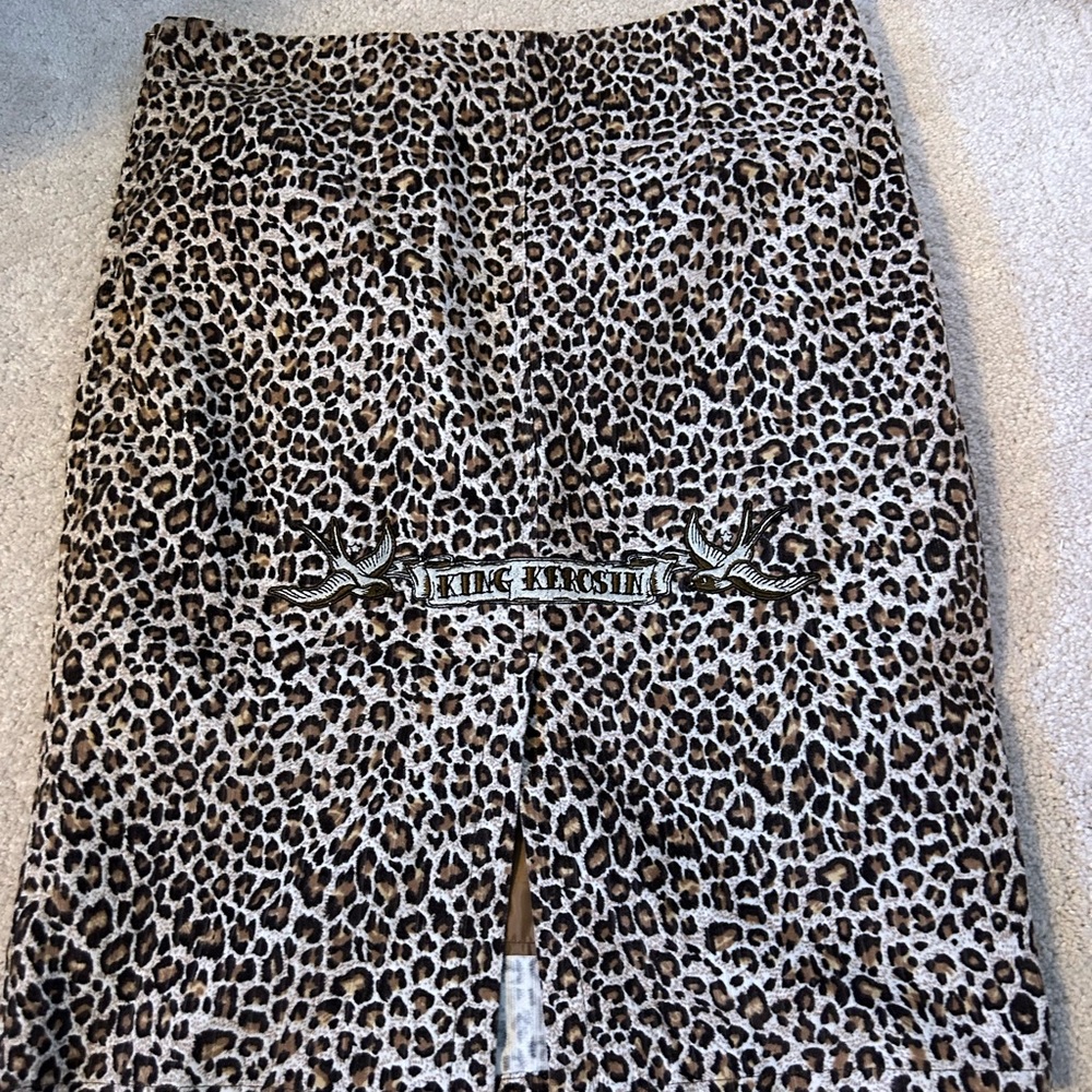 Leopard print pencil skirt